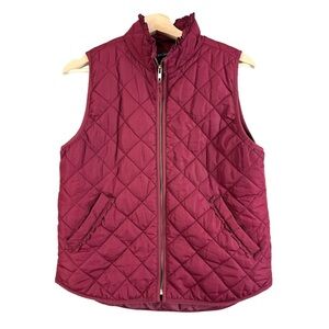 J. Crew Quilted Maroon Vest